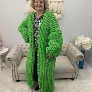 Cardigan, Sweater, Hand Knit Chunky Chenille Cardigan, Bulky Cardigan