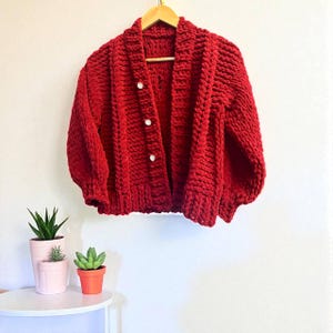 Handmade Chunky Knit Kids Cardigan, Warm Oversized Sweater for Girls and Boys, Winter Knit Jacket Gift, Custom Colors